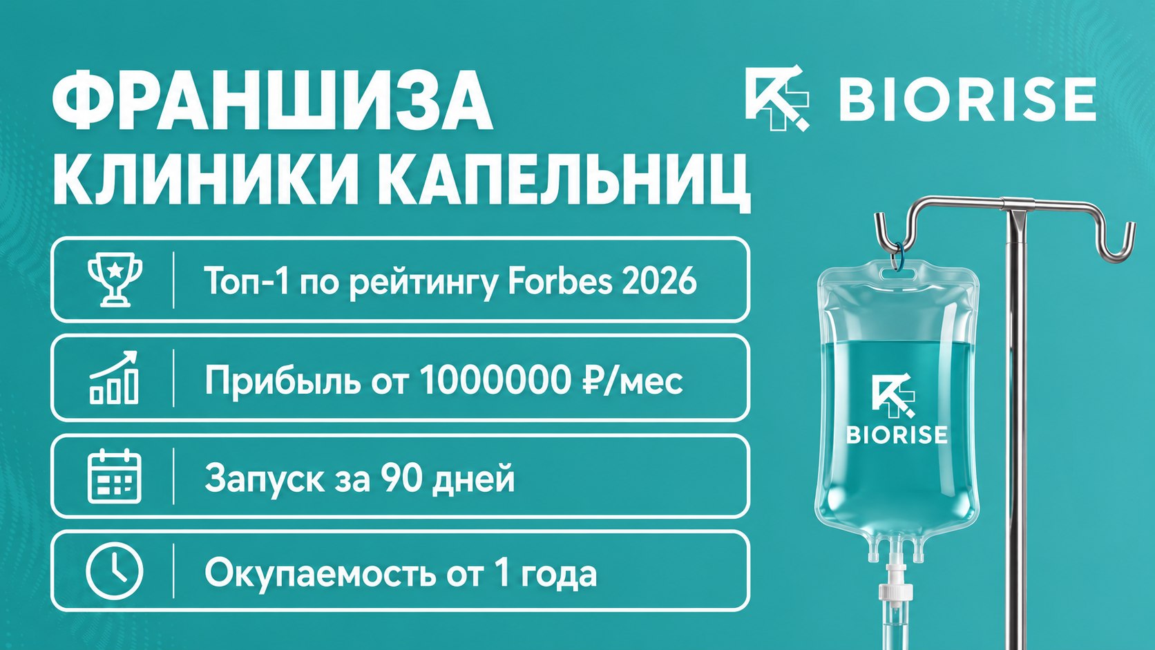 Откройте клинику капельниц в 2026 году🏥