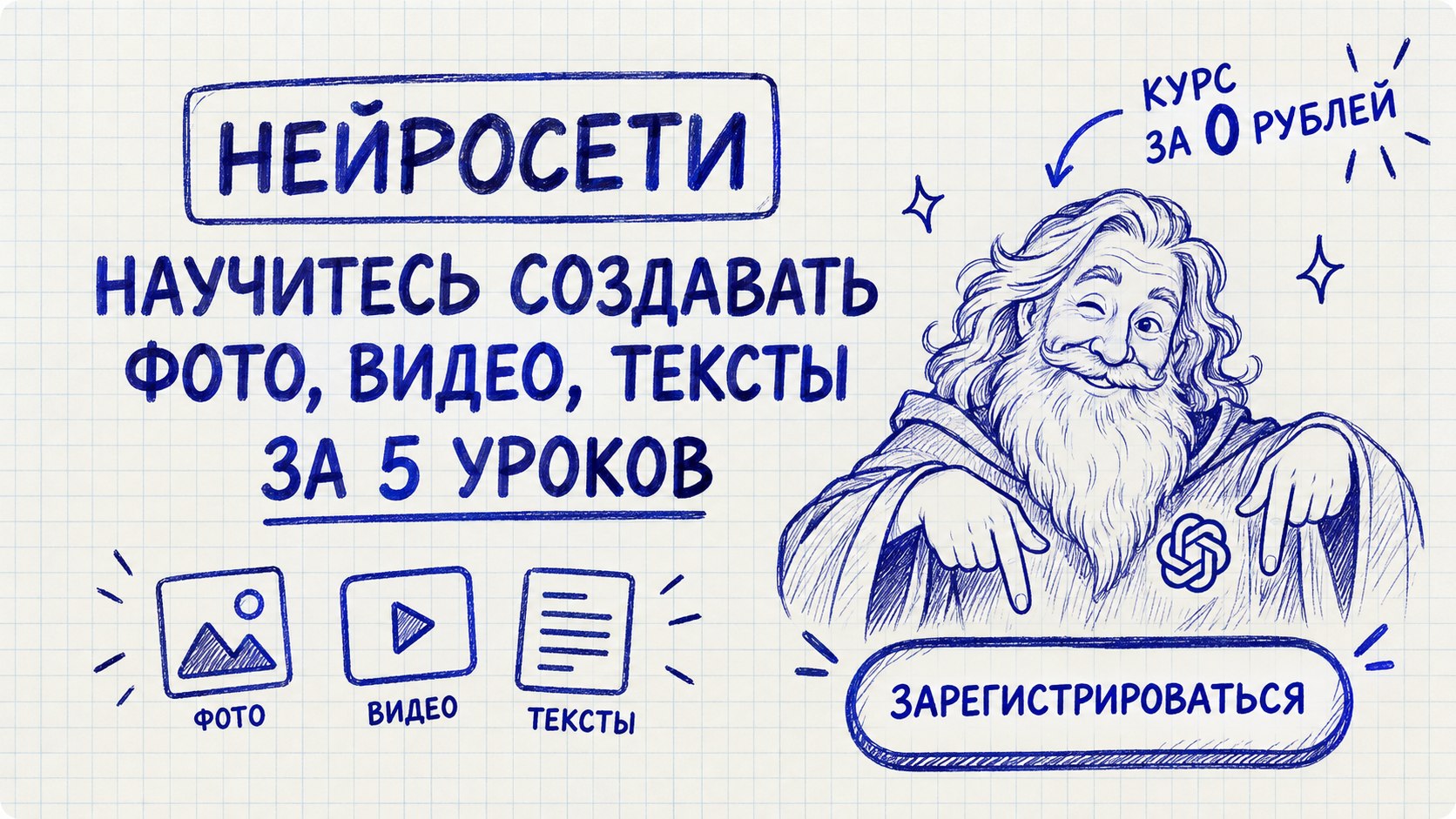 Курс по нейросетям за 0 рублей